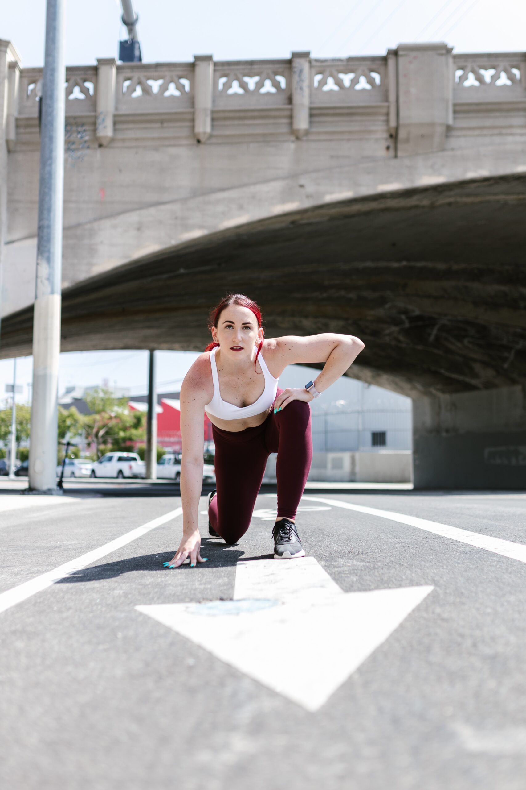 girl getting ready to run