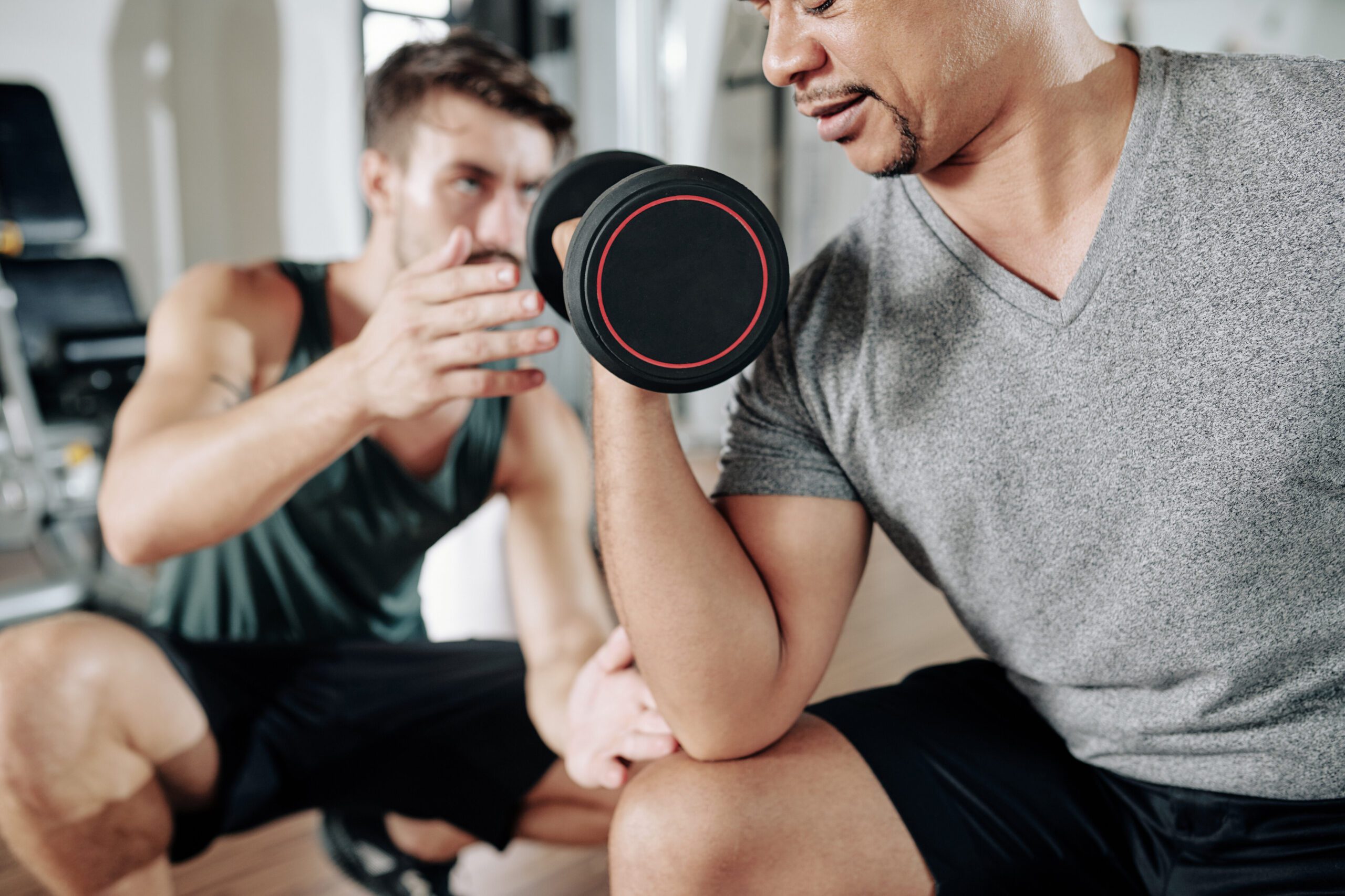 Working out with personal trainer