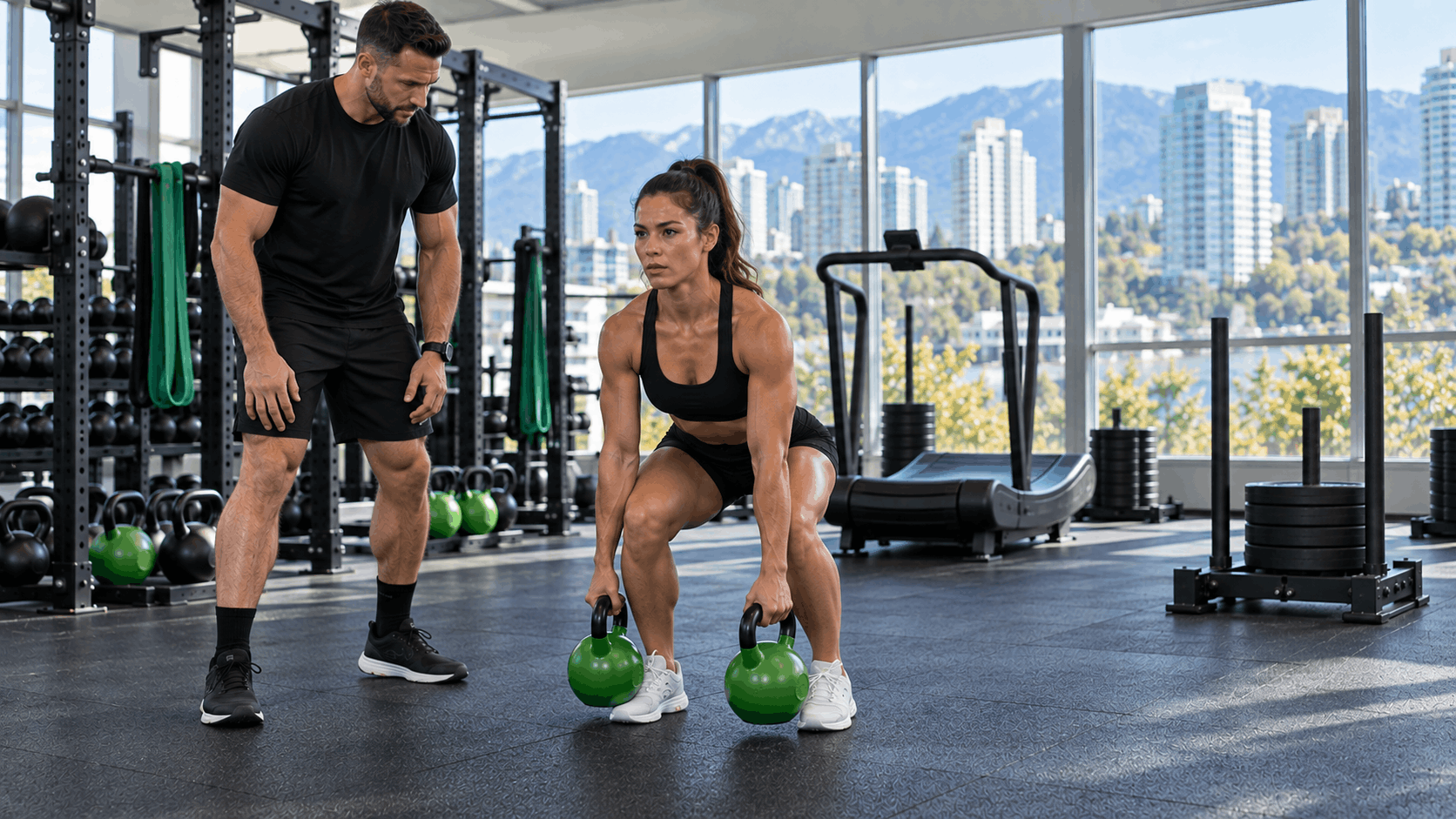 HYROX training Coquitlam athlete performing kettlebell strength exercises