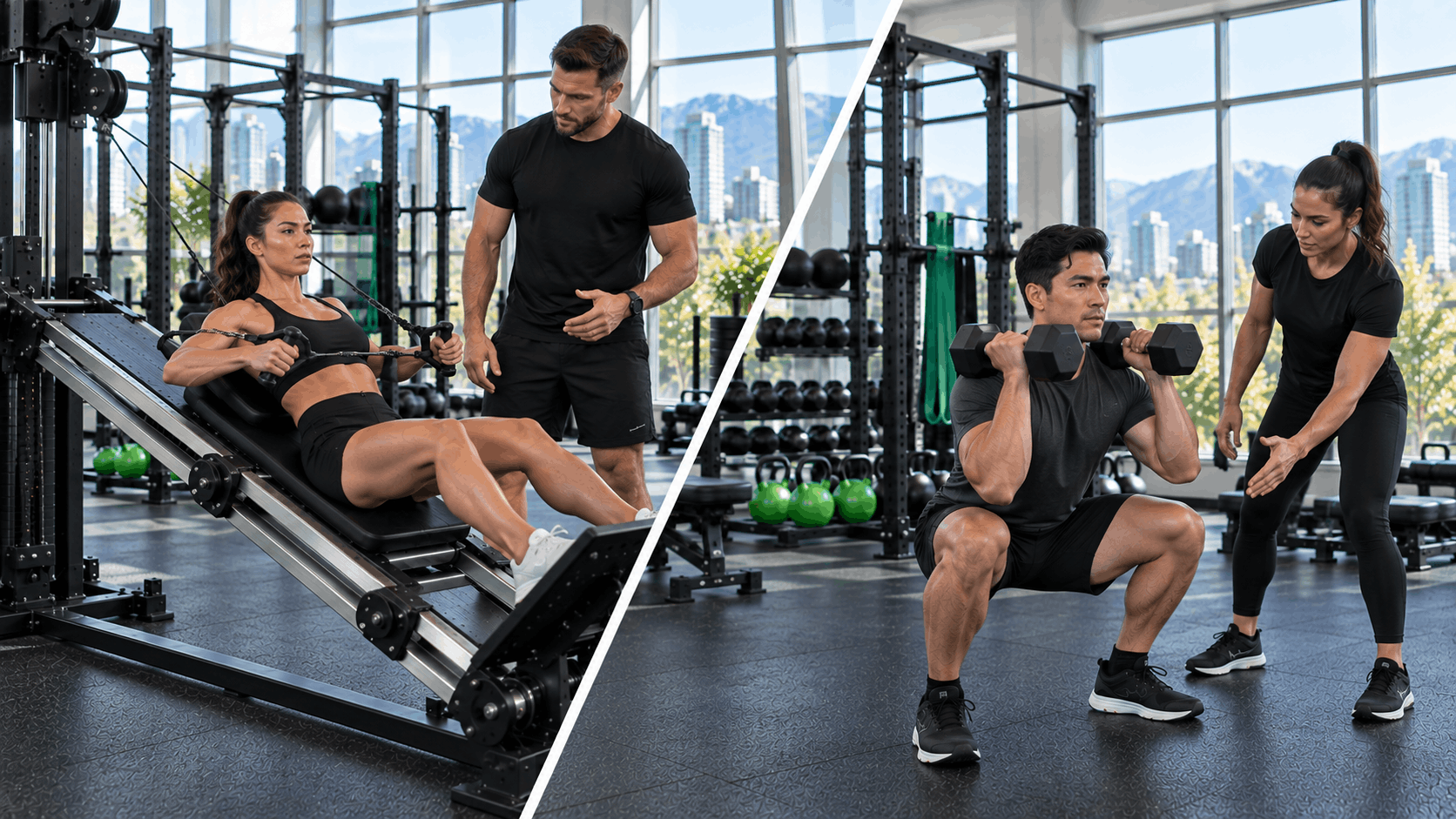 Gravity training vs weight training comparison with resistance and dumbbell exercises